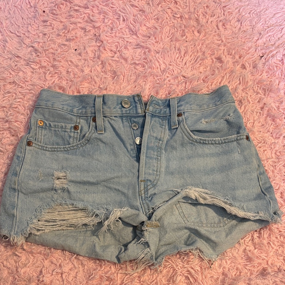 Stylish Light Blue Levi Denim Women Shorts